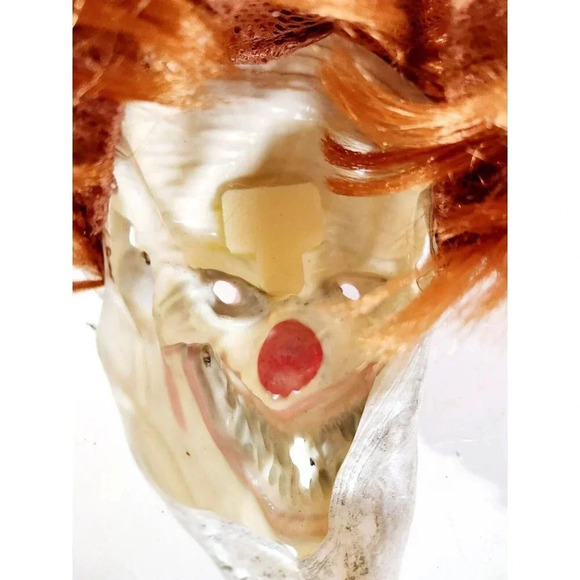 Halloween Demonic IT Clown Mask With Orange Hair Spooky Rubber Authentic - Picture 8 of 8